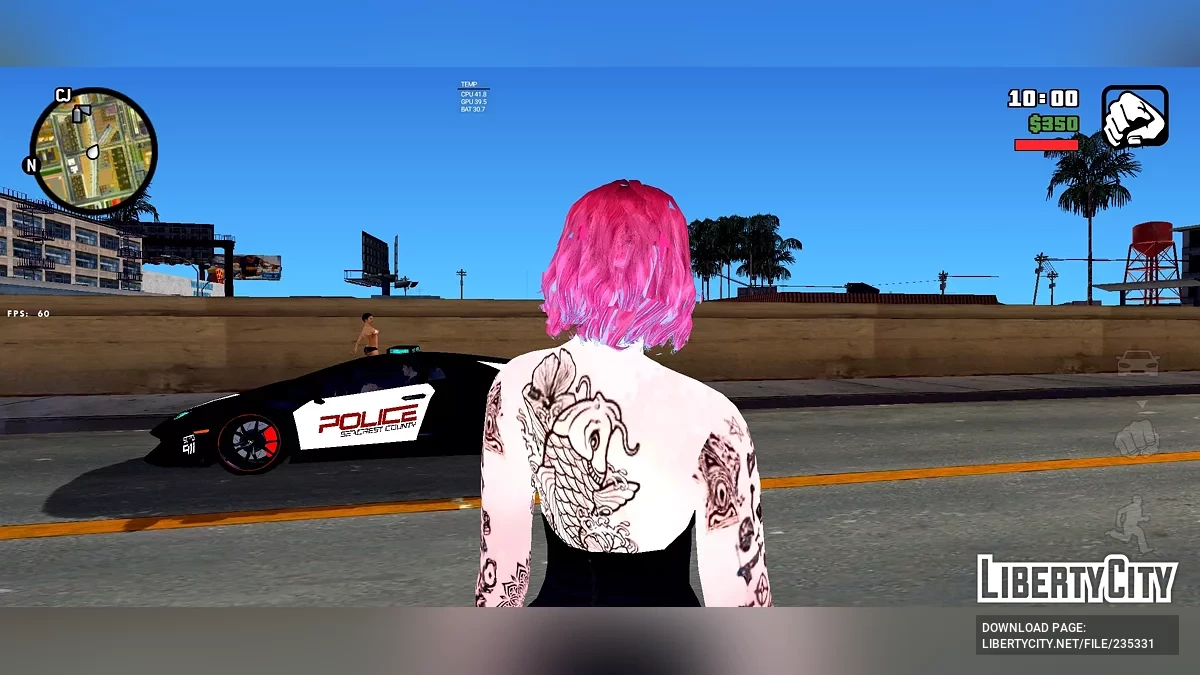 Хэлла в черном корсете и черных брюках / GTA San Andreas (iOS, Android)