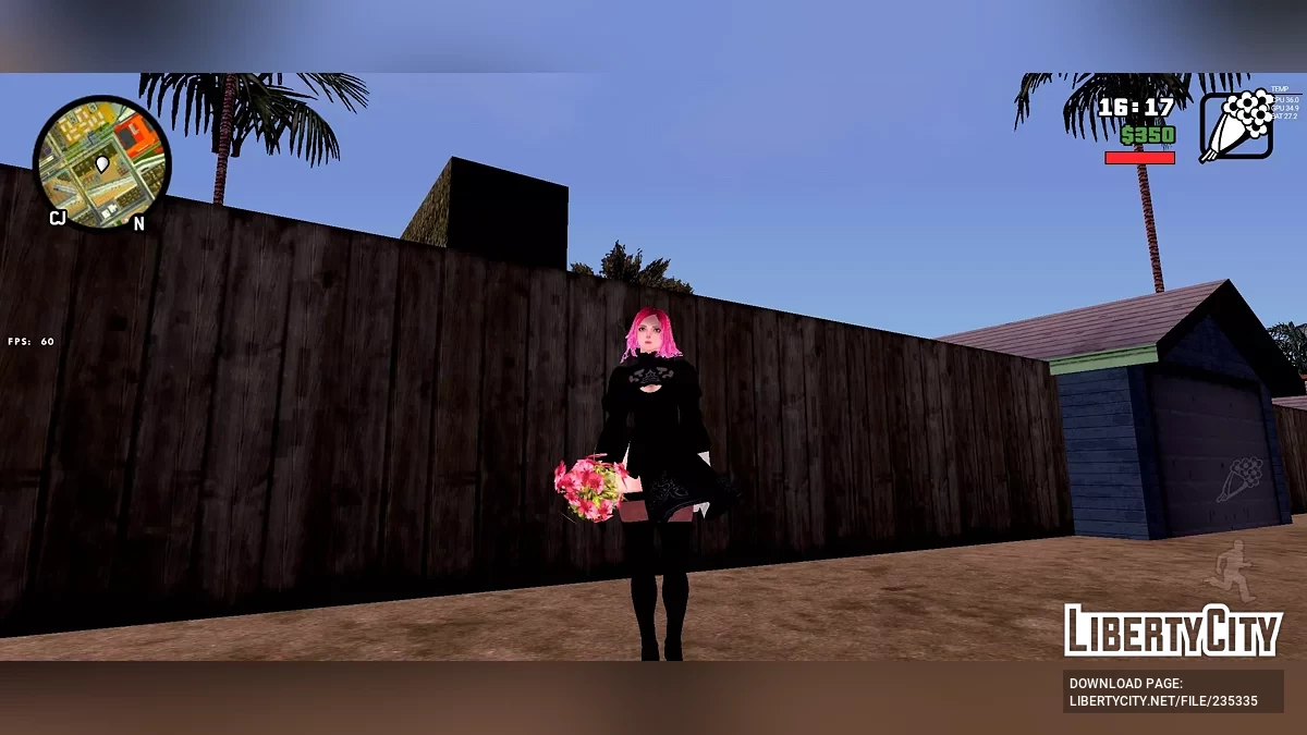 Хэлла в косплей-костюме 2B из NieR: Automata / GTA San Andreas (iOS, Android)