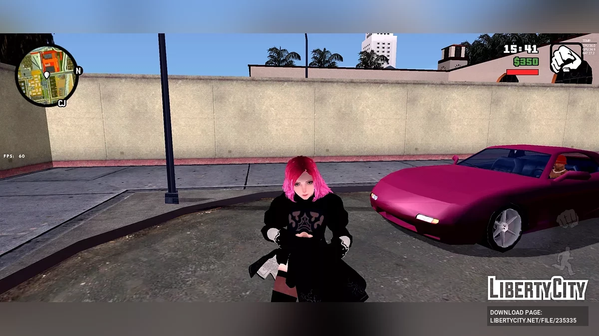 Хэлла в косплей-костюме 2B из NieR: Automata / GTA San Andreas (iOS, Android)