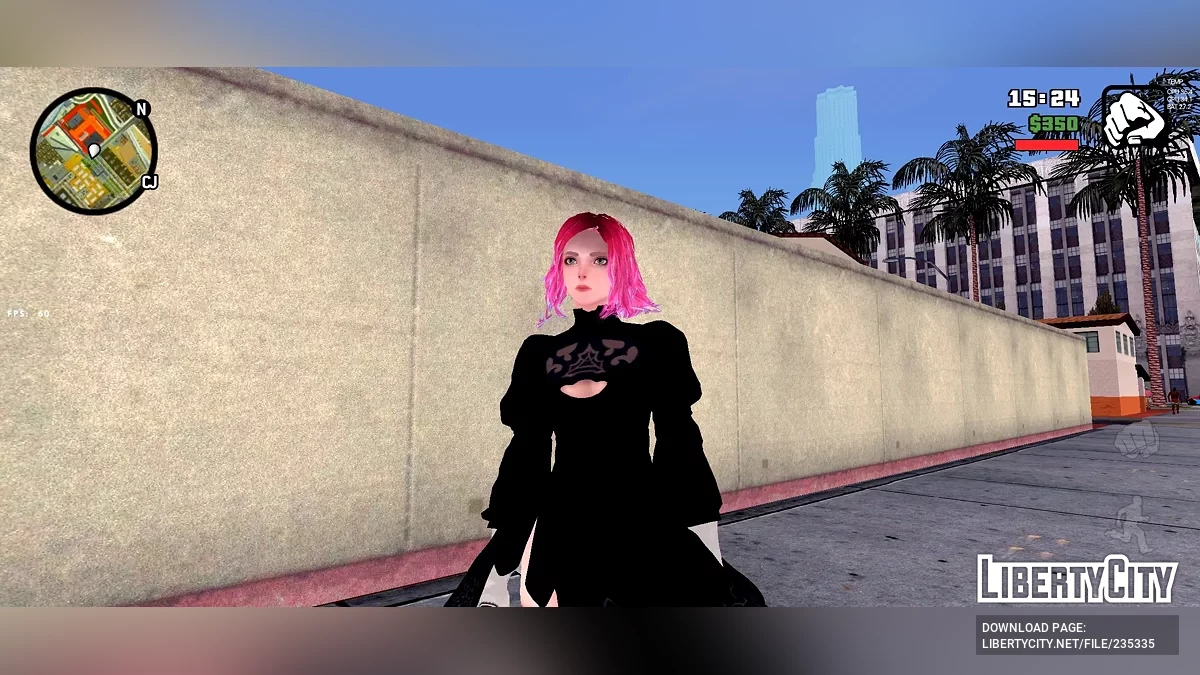 Хэлла в косплей-костюме 2B из NieR: Automata / GTA San Andreas (iOS, Android)