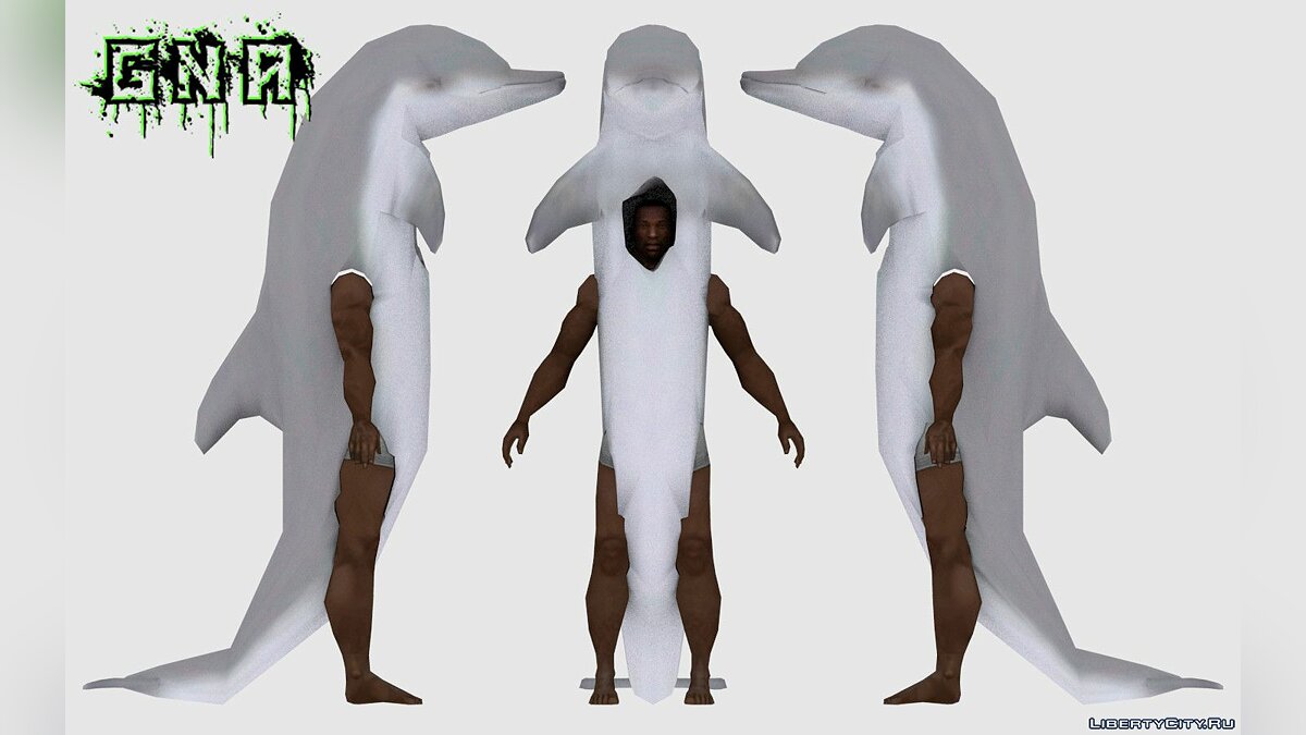 Костюм дельфина для Си Джея для GTA San Andreas (iOS, Android) - Картинка #1