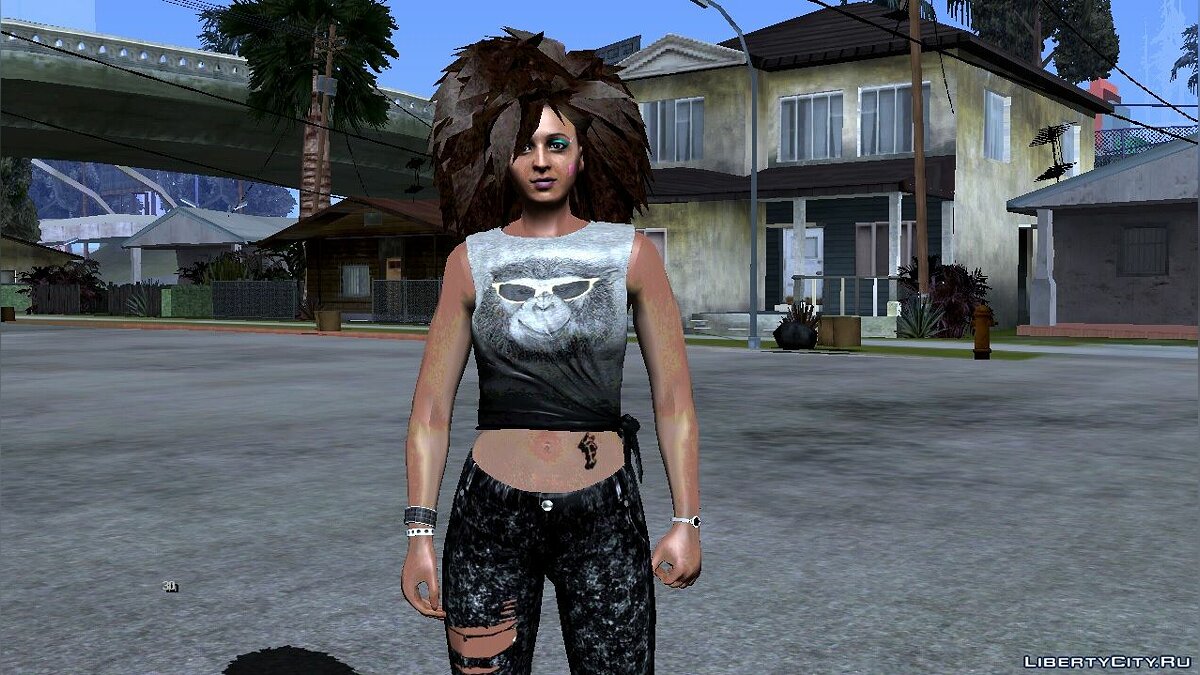 Рандомный скин девушки из GTA Online (Прическа Афро) #1 для GTA San Andreas (iOS, Android) - Картинка #3