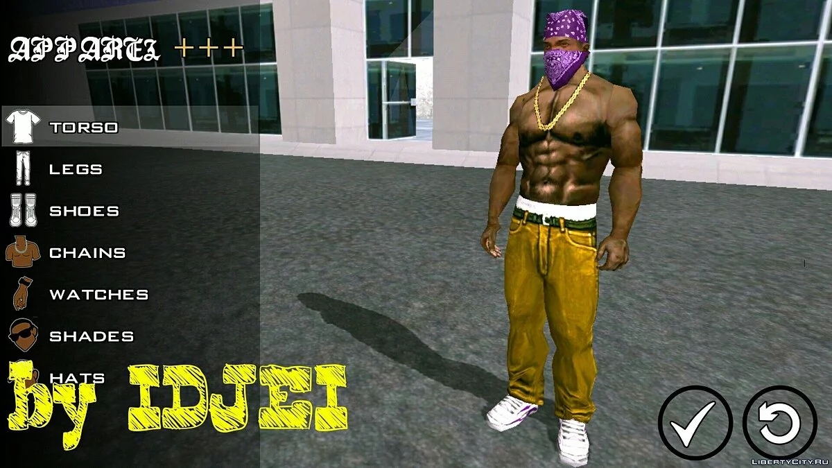 Player texture by IDJEI (1.0) / GTA San Andreas (iOS, Android)