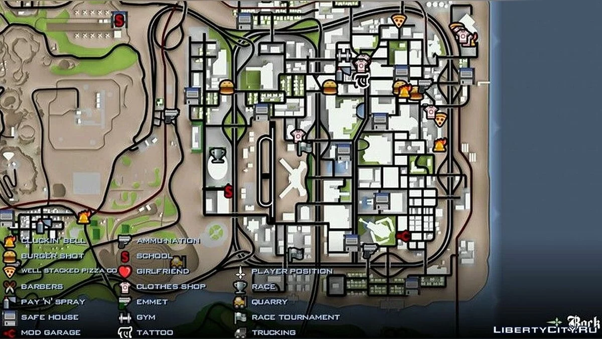 Карта в HD разрешении / GTA San Andreas (iOS, Android)