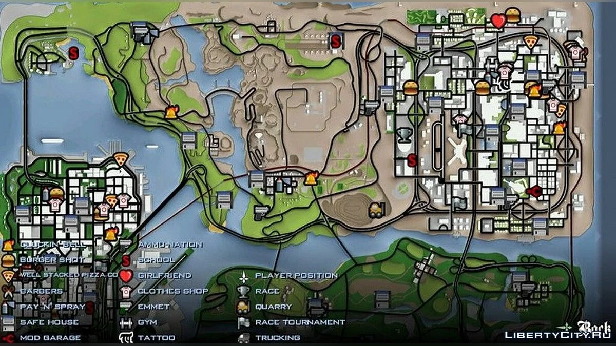 Карта в HD разрешении / GTA San Andreas (iOS, Android)