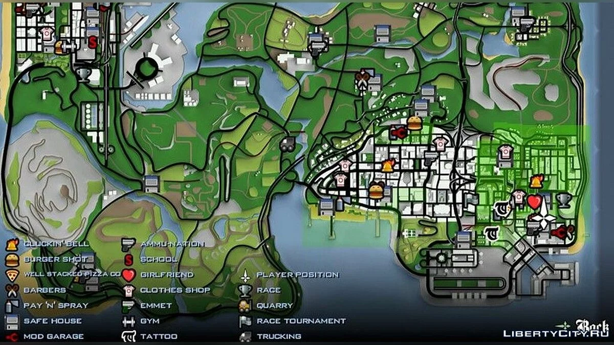 Карта в HD разрешении / GTA San Andreas (iOS, Android)