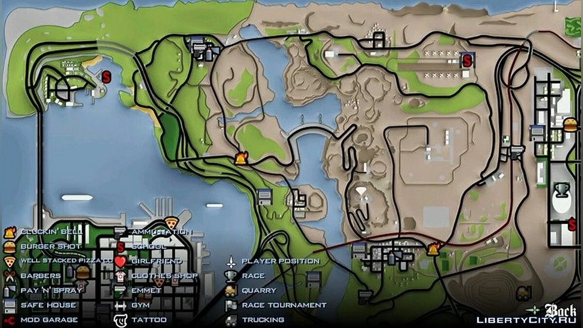 Карта в HD разрешении / GTA San Andreas (iOS, Android)