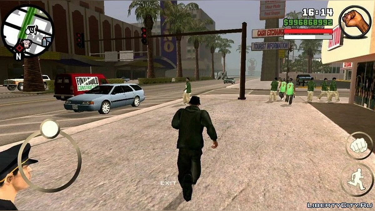 Золотые металлические кнопки управления / GTA San Andreas (iOS, Android)
