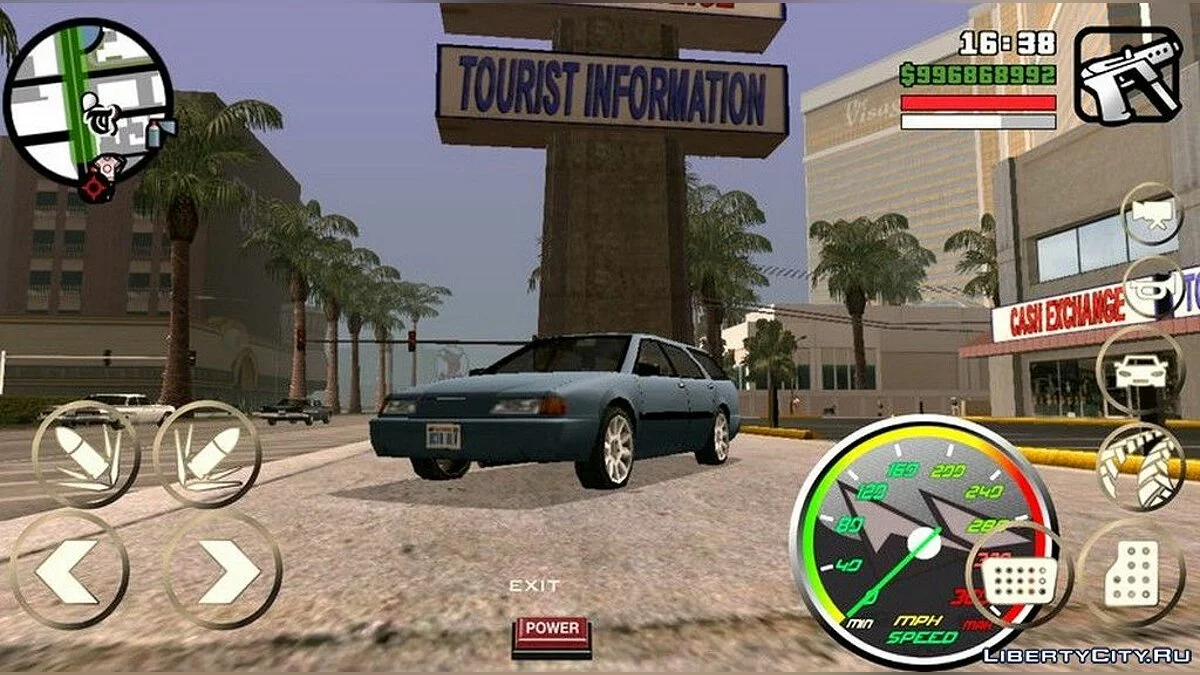 Золотые металлические кнопки управления / GTA San Andreas (iOS, Android)
