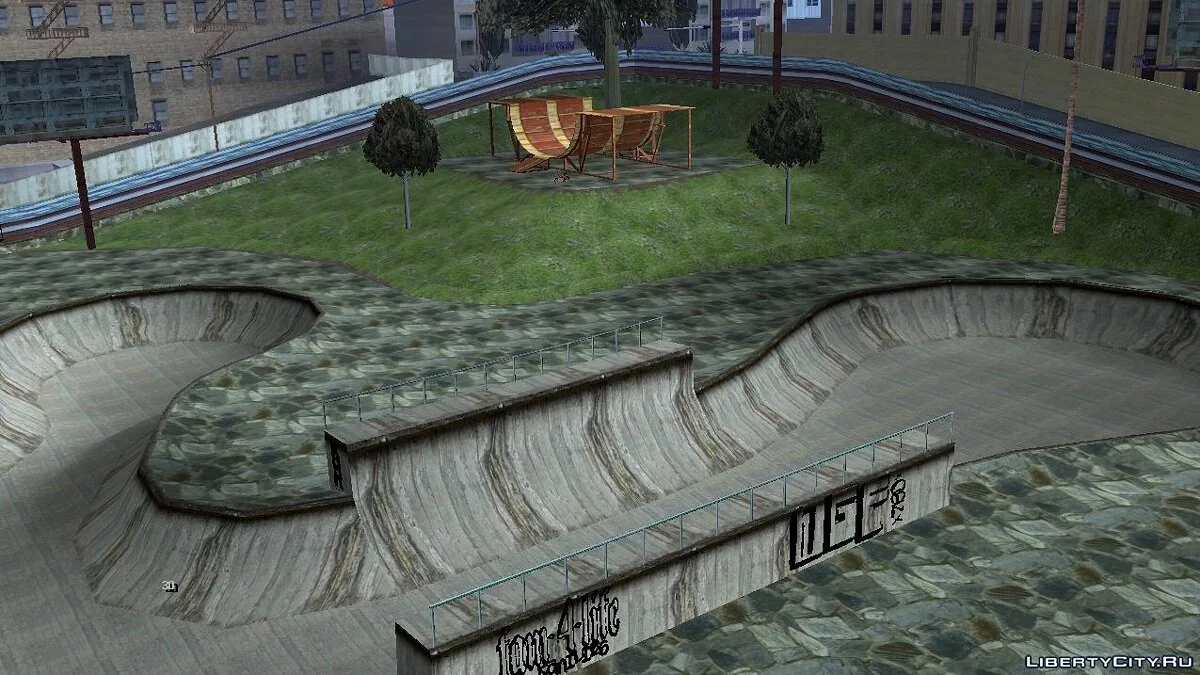 Новые текстуры для скейт-парка в Лос-Сантосе / GTA San Andreas (iOS, Android)