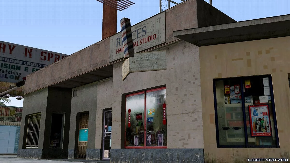 Новая парикмахерская Старого Риса и тату-салон [Ретекстур] / GTA San Andreas (iOS, Android)