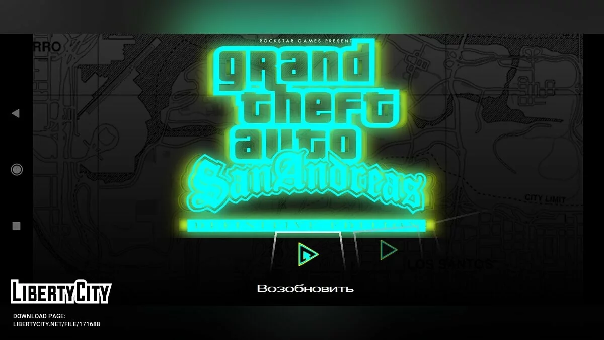 Полностью измененное меню / GTA San Andreas (iOS, Android)