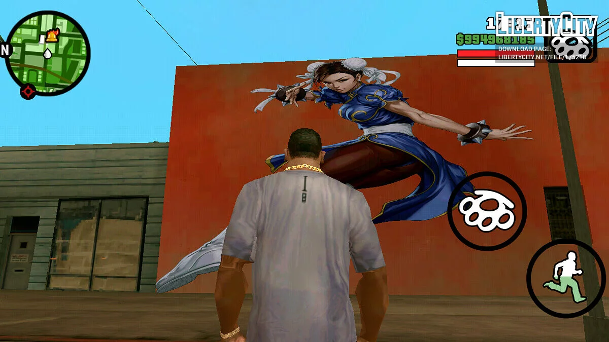 Настенный рисунок с Чунь Ли (Street Fighter)  / GTA San Andreas (iOS, Android)