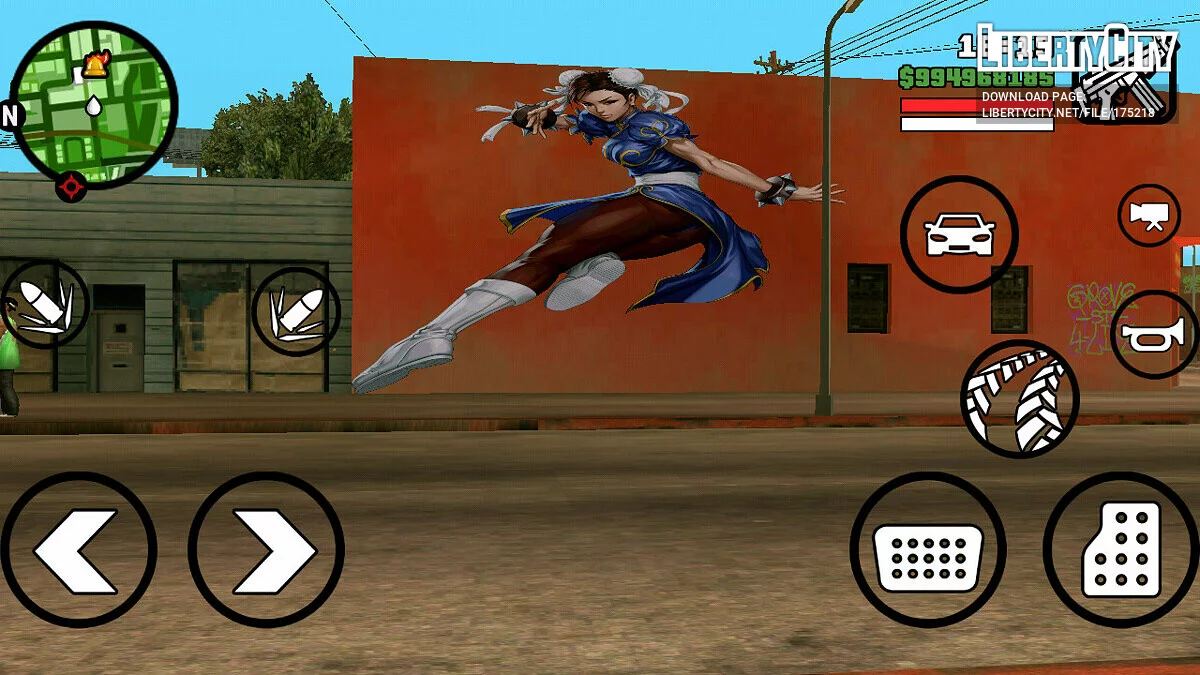 Настенный рисунок с Чунь Ли (Street Fighter)  / GTA San Andreas (iOS, Android)