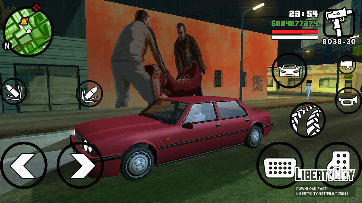 Настенный рисунок с артом из GTA 4 / GTA San Andreas (iOS, Android)