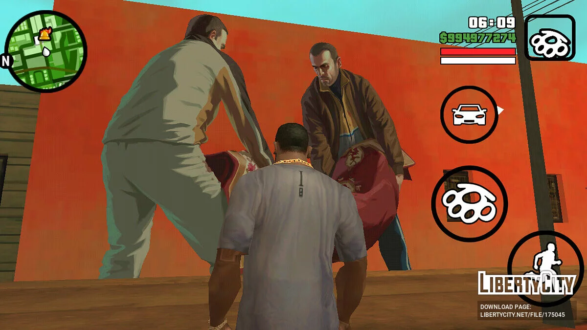 Настенный рисунок с артом из GTA 4 / GTA San Andreas (iOS, Android)