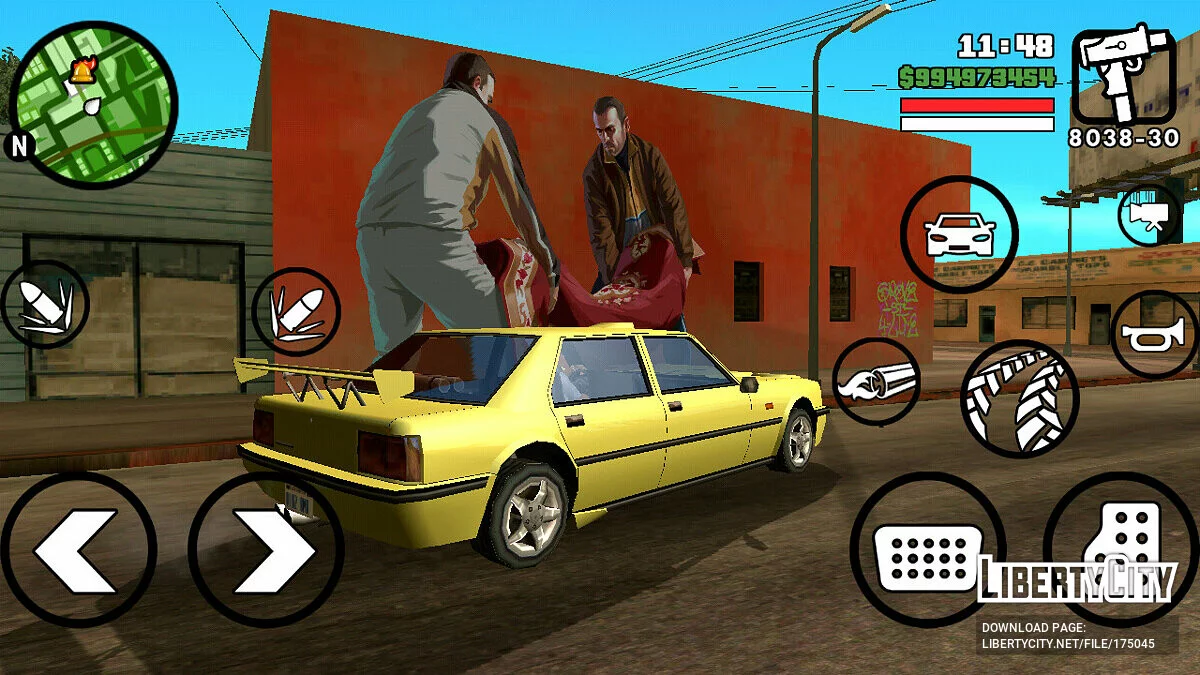 Настенный рисунок с артом из GTA 4 / GTA San Andreas (iOS, Android)