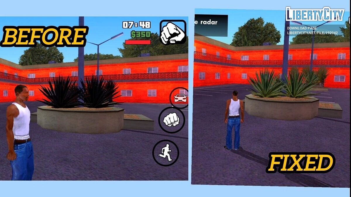 Скачать GTA SA Mobile - Исправление бага с чёрными растениями для GTA San  Andreas (iOS, Android)