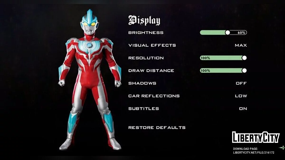 Menu & Loadscreen Ultraman / GTA San Andreas (iOS, Android)