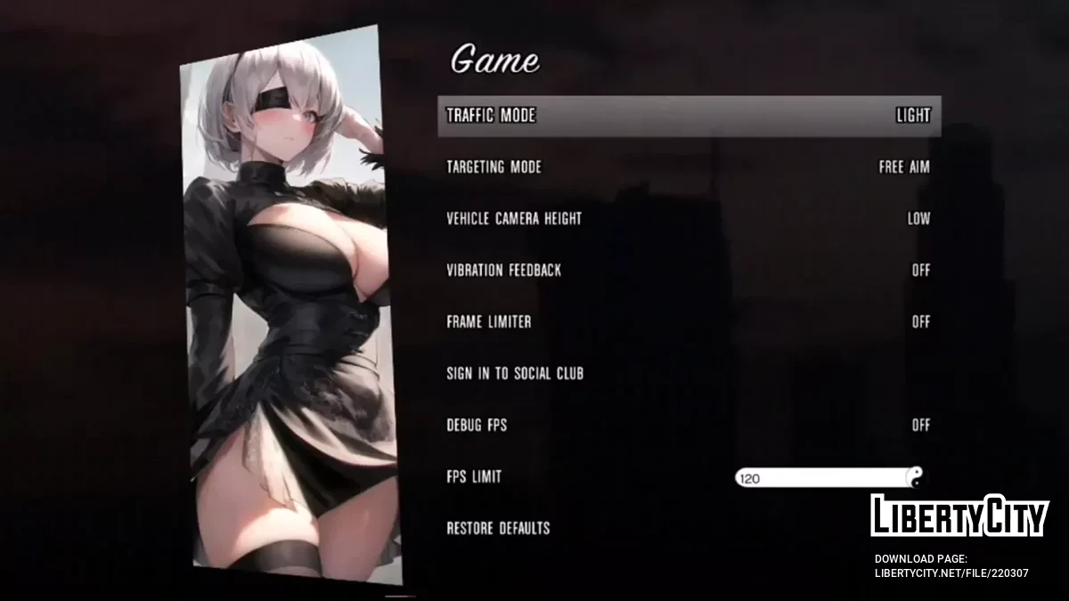 Новое меню и загрузочные экраны с 2B из Nier Automata / GTA San Andreas (iOS, Android)