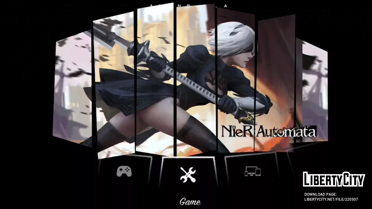 Новое меню и загрузочные экраны с 2B из Nier Automata / GTA San Andreas (iOS, Android)