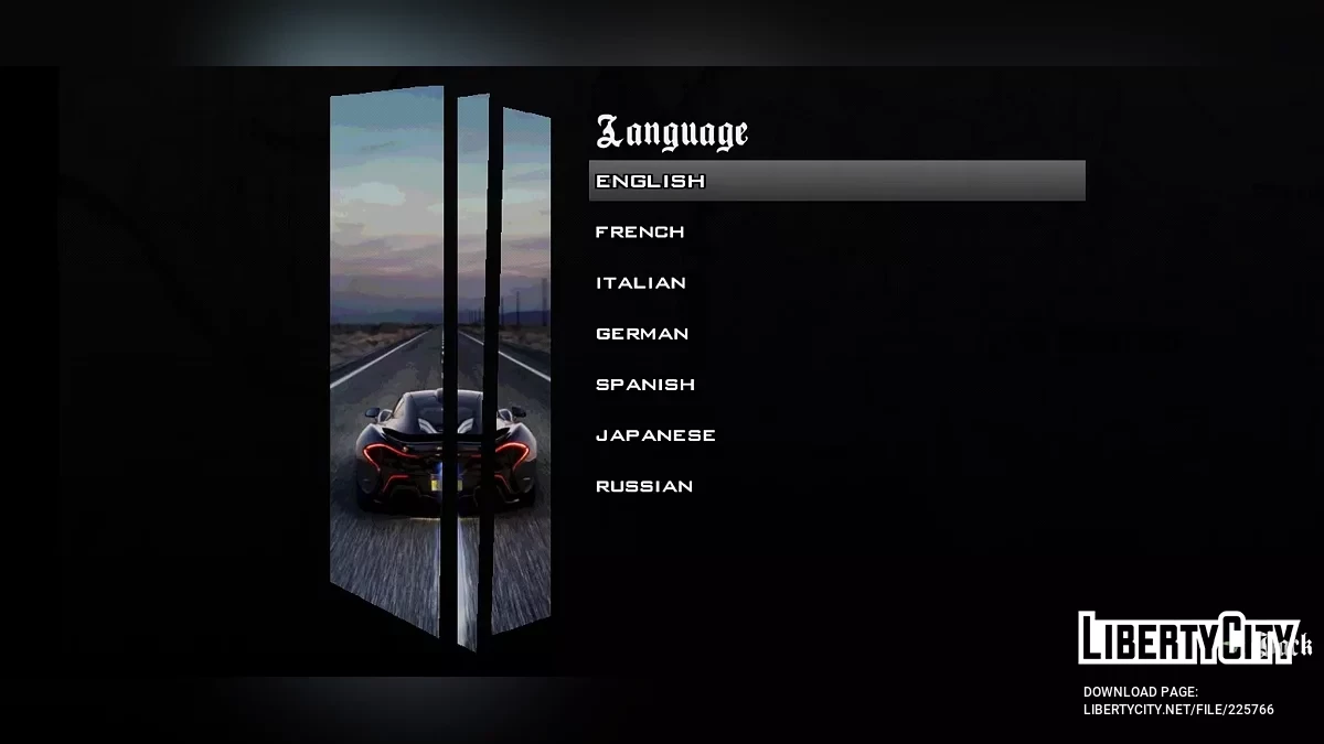 Menu & Loadscreen Sport Cars / GTA San Andreas (iOS, Android)