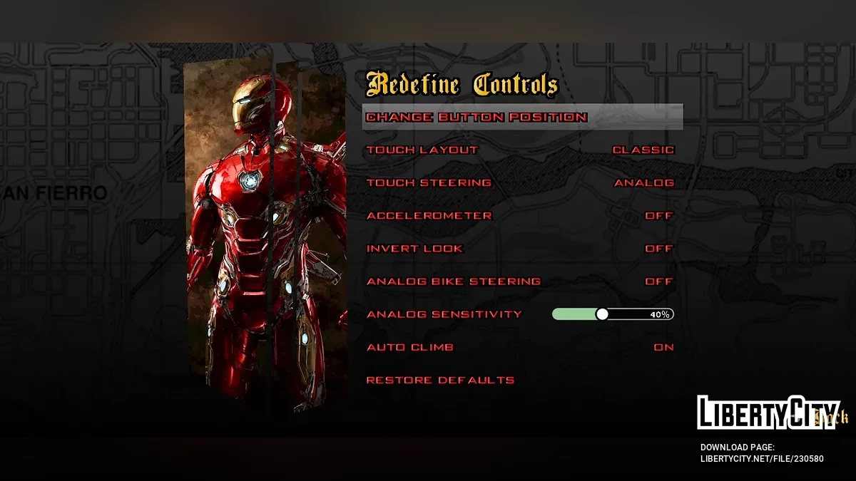 Экран загрузки с супергероями / GTA San Andreas (iOS, Android)