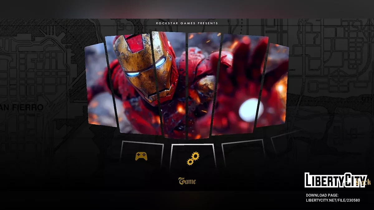 Экран загрузки с супергероями / GTA San Andreas (iOS, Android)