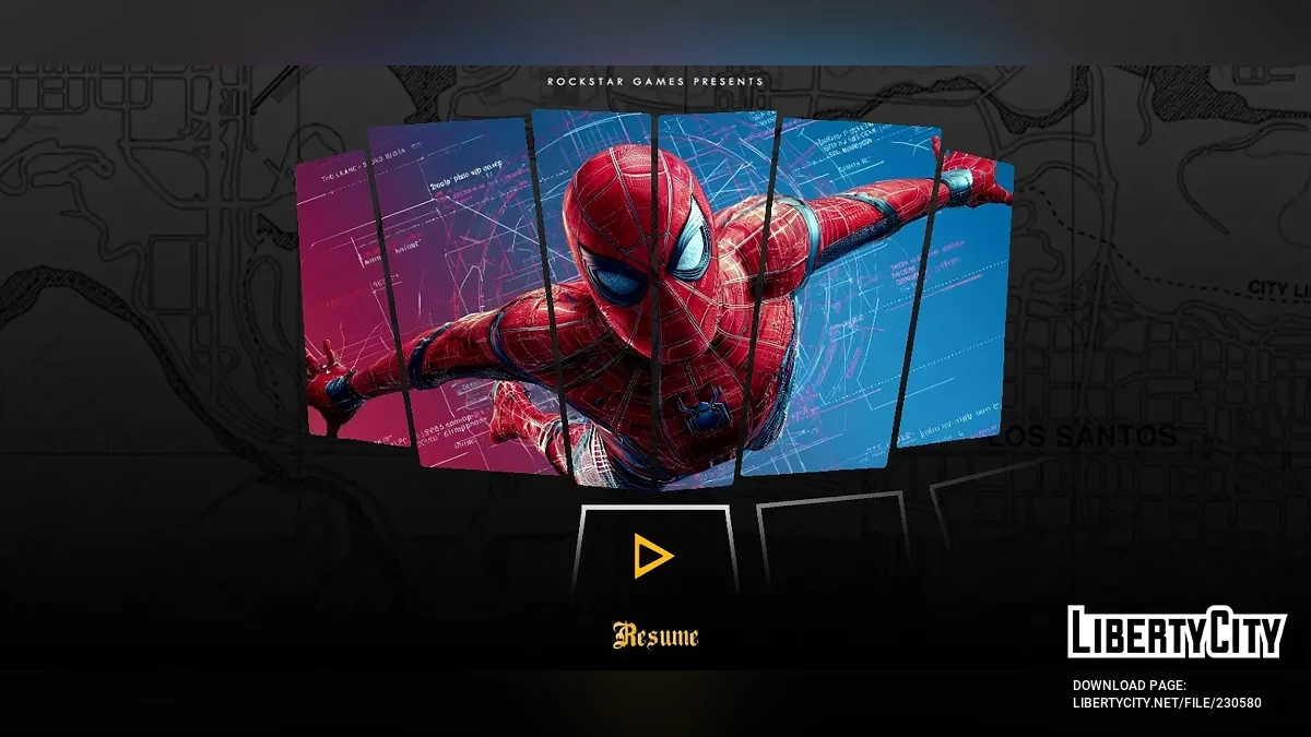 Экран загрузки с супергероями / GTA San Andreas (iOS, Android)