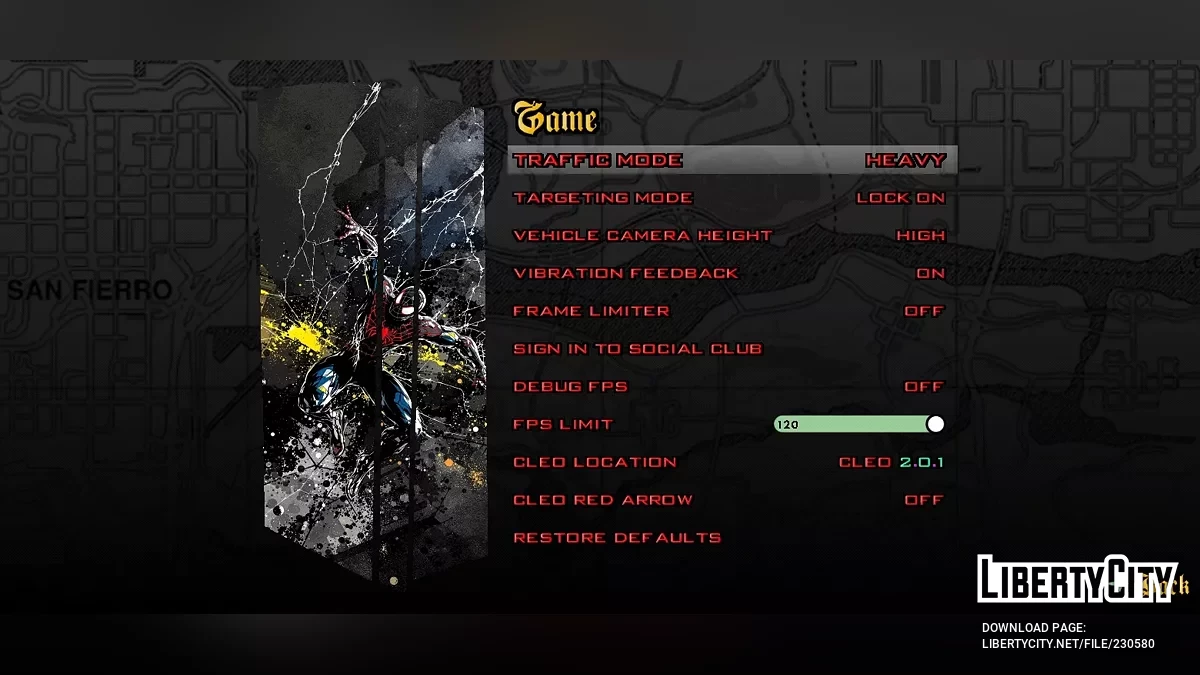 Экран загрузки с супергероями / GTA San Andreas (iOS, Android)
