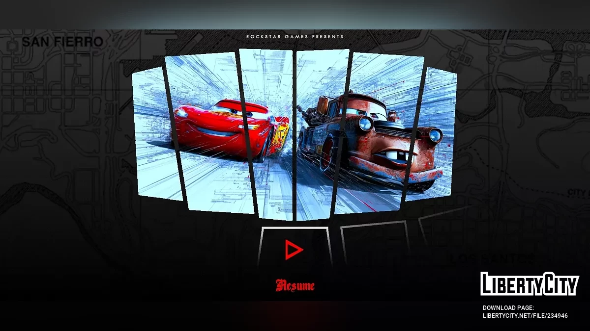 Экран загрузки: Машины на дороге / GTA San Andreas (iOS, Android)