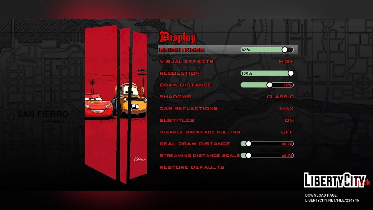 Экран загрузки: Машины на дороге / GTA San Andreas (iOS, Android)