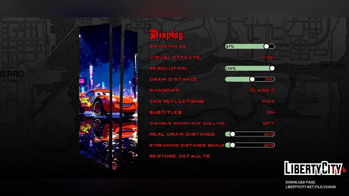 Экран загрузки: Машины на дороге / GTA San Andreas (iOS, Android)