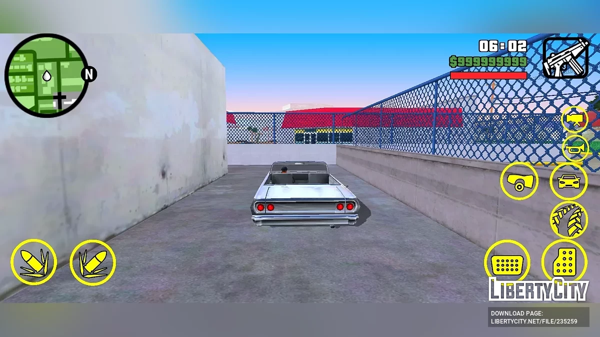 Жёлтые кнопки управления / GTA San Andreas (iOS, Android)