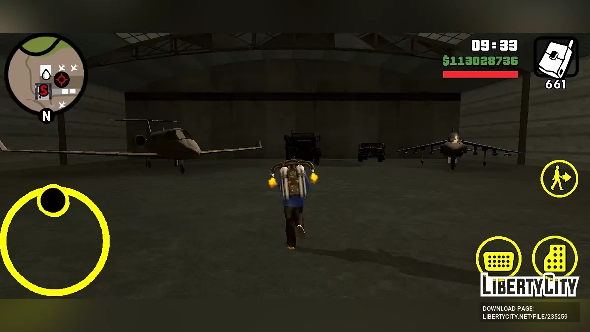 Жёлтые кнопки управления / GTA San Andreas (iOS, Android)