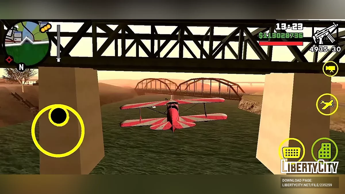 Жёлтые кнопки управления / GTA San Andreas (iOS, Android)