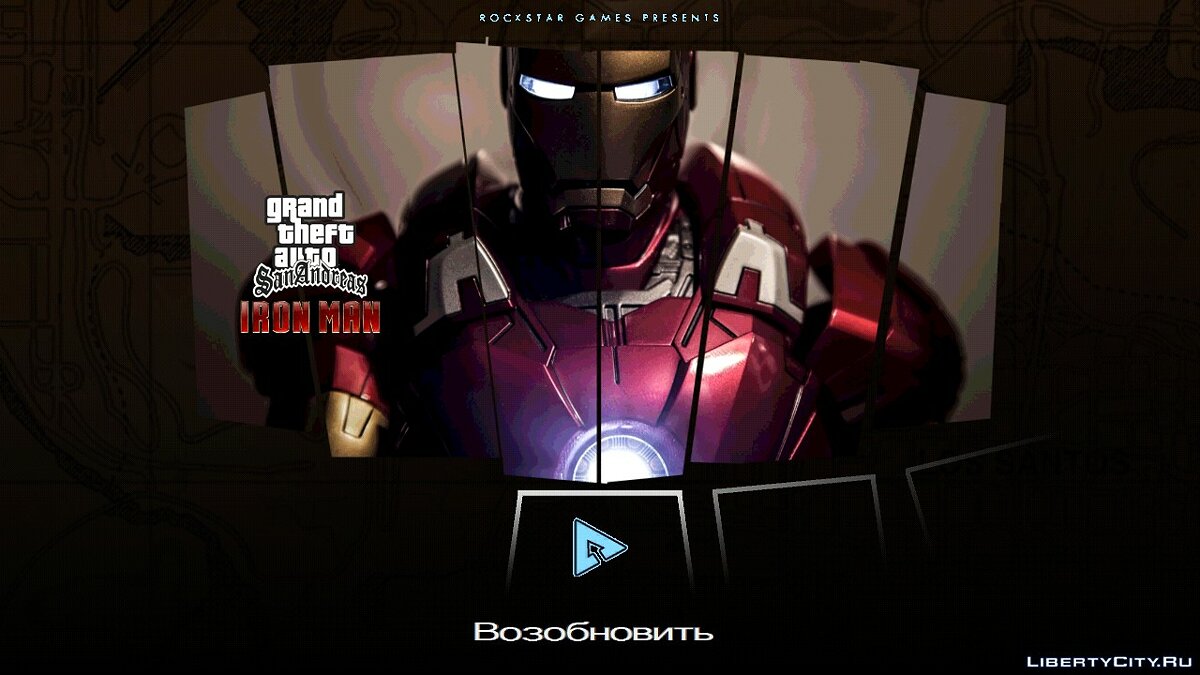 Меню и загрузочный экран в стиле "Железный Человек" для GTA San Andreas (iOS, Android) - Картинка #3