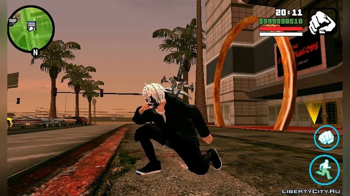Возможность летать + Новые анимации из аниме Токийский Гуль / GTA San Andreas (iOS, Android)