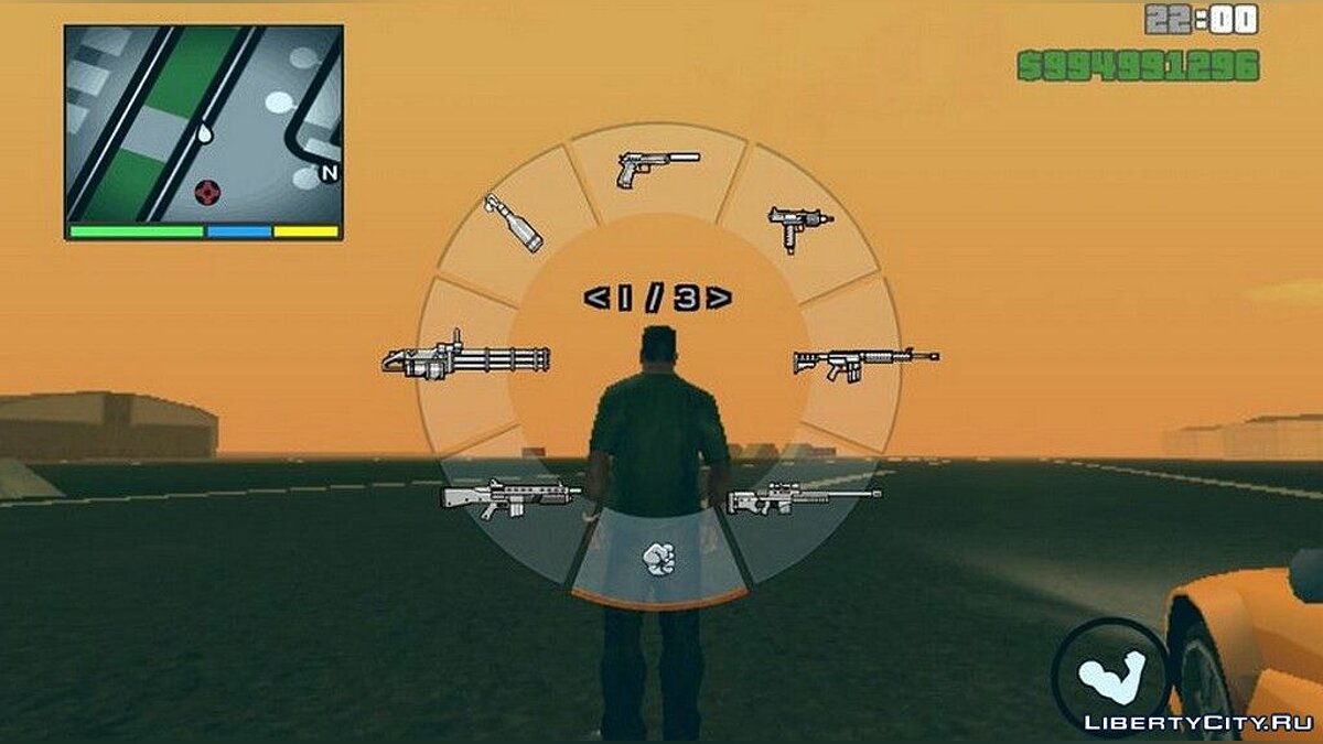 Скачать Выбор оружия, мини-карта и худ, как в GTA 5 для GTA San Andreas  (iOS, Android)