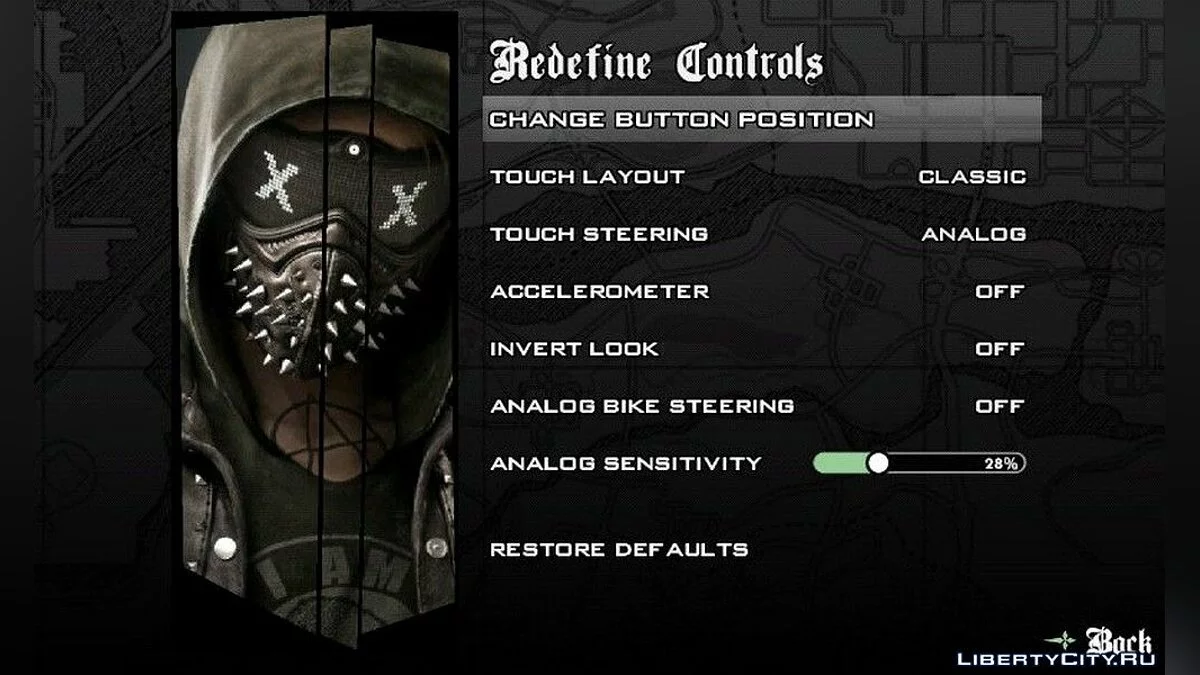 Новое меню в теме Watchdog 2 / GTA San Andreas (iOS, Android)