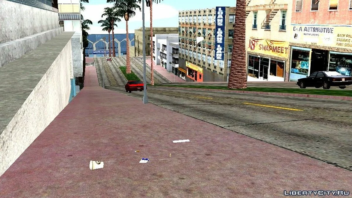 Газеты и мусор на дороге / GTA San Andreas (iOS, Android)