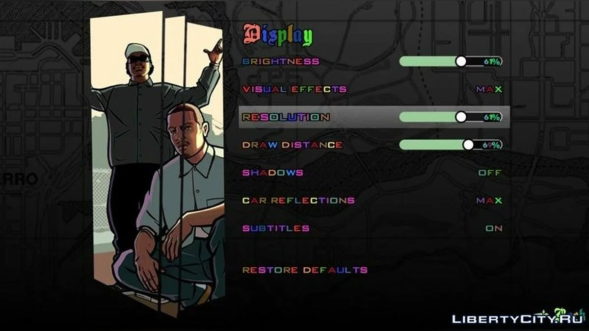 Цветные шрифты  / GTA San Andreas (iOS, Android)