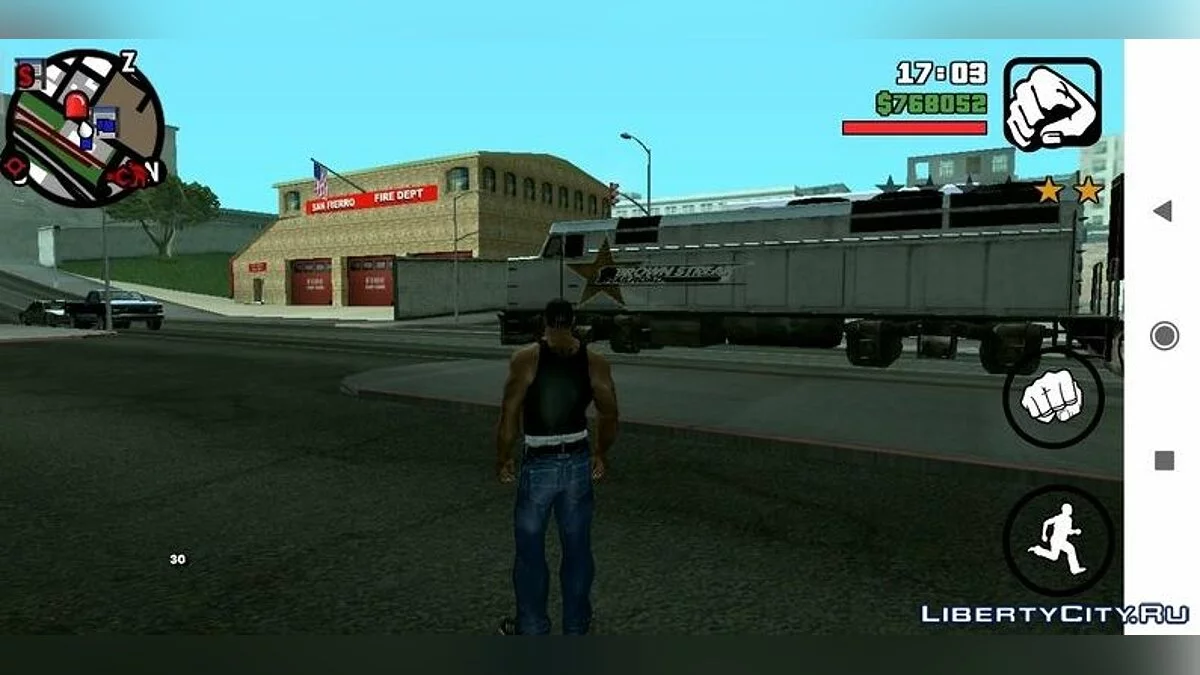 Поезд использует трамвайные пути / GTA San Andreas (iOS, Android)