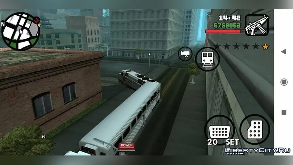 Поезд использует трамвайные пути / GTA San Andreas (iOS, Android)