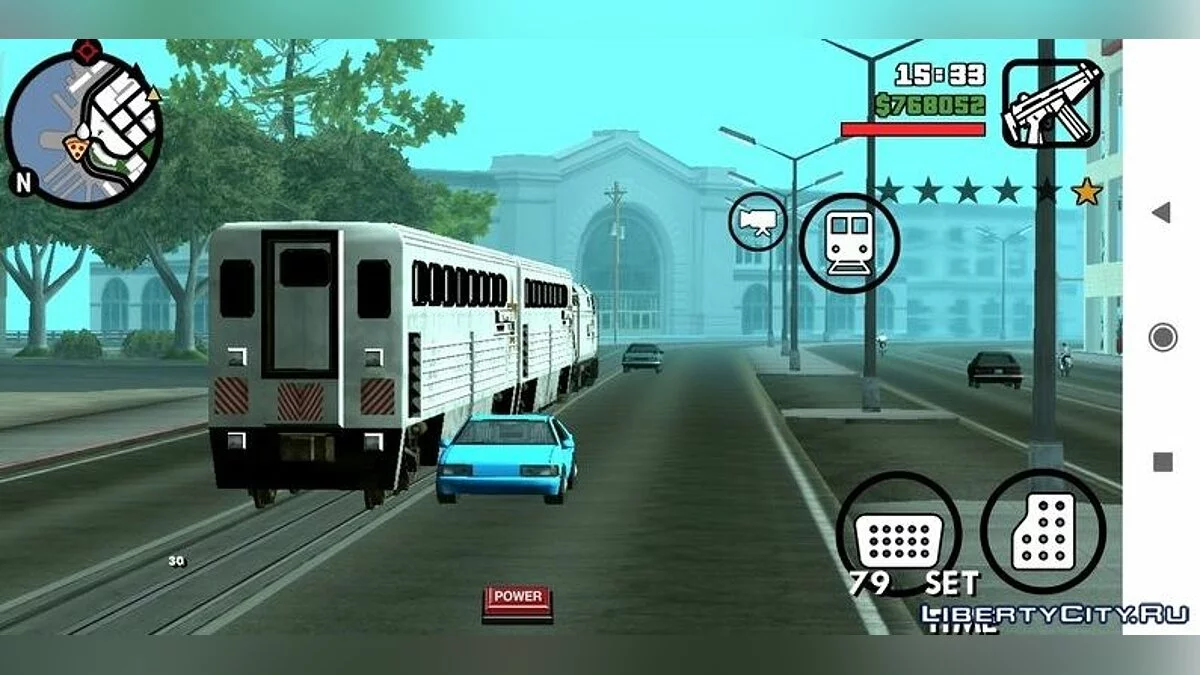 Поезд использует трамвайные пути / GTA San Andreas (iOS, Android)