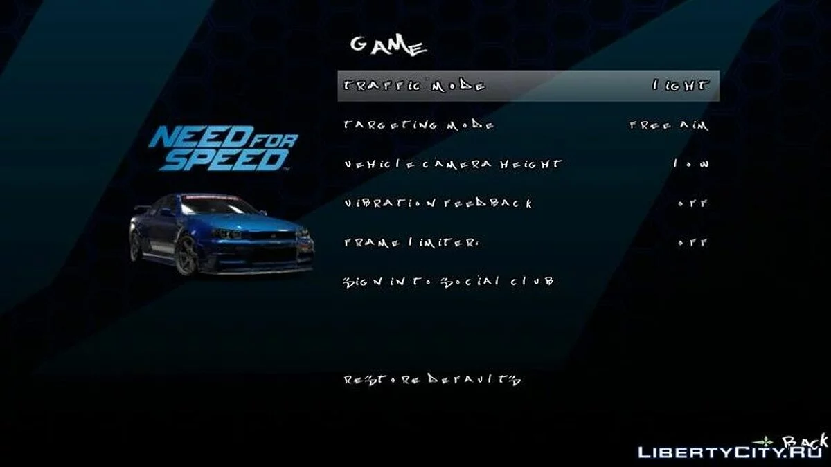 Меню и загрузочный экран в стиле NFS No Limits HD / GTA San Andreas (iOS, Android)