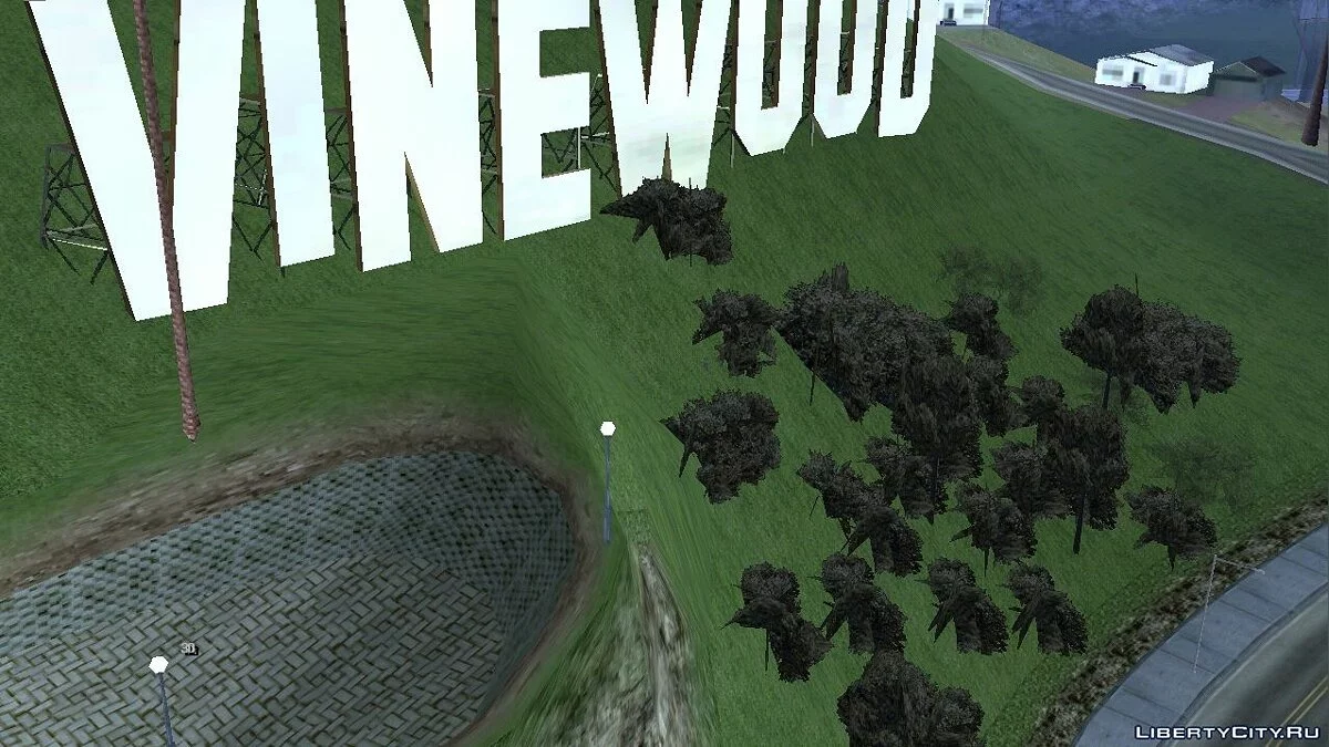 Растительность вокруг "Vinewood" из бета-версии / GTA San Andreas (iOS, Android)