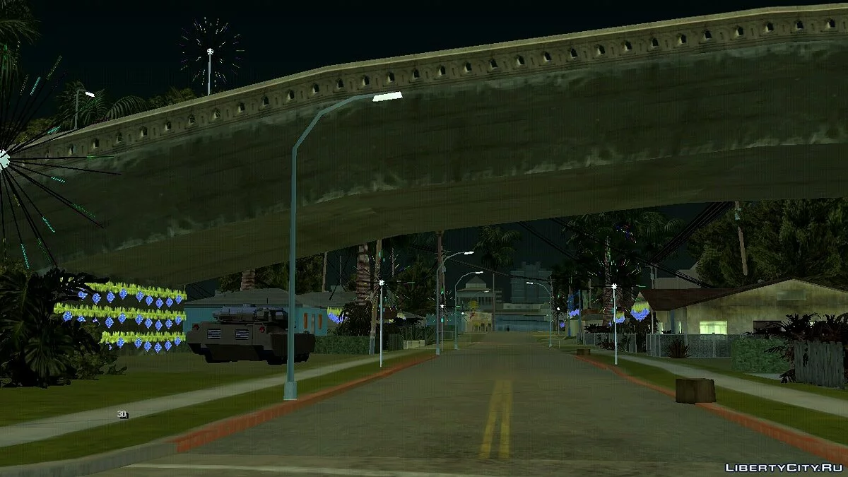 Новогодняя атмосфера на Grove Street / GTA San Andreas (iOS, Android)