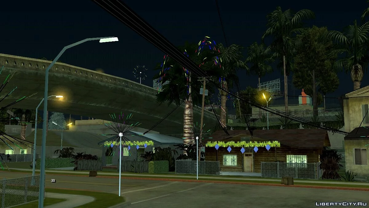Новогодняя атмосфера на Grove Street / GTA San Andreas (iOS, Android)