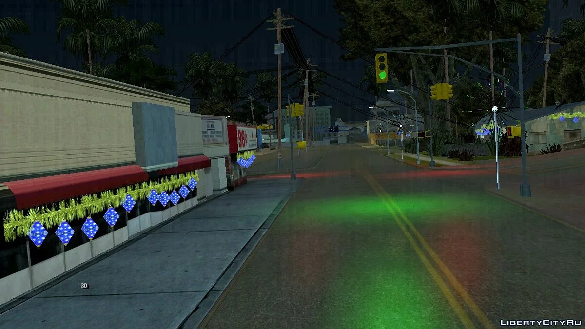 Новогодняя атмосфера на Grove Street / GTA San Andreas (iOS, Android)